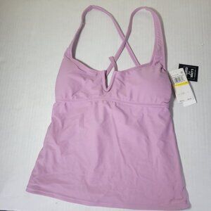 Salt + Cove Women  Dusty Lilac Adjustable Tankini Back Tie Top Size M